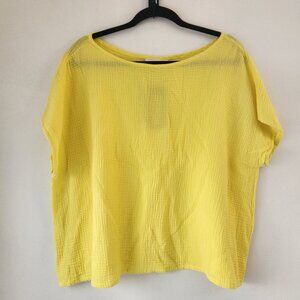 NWT Bryn Walker Bess Shirt Muslin Cotton Yellow Blouse Guazy Lagenlook M